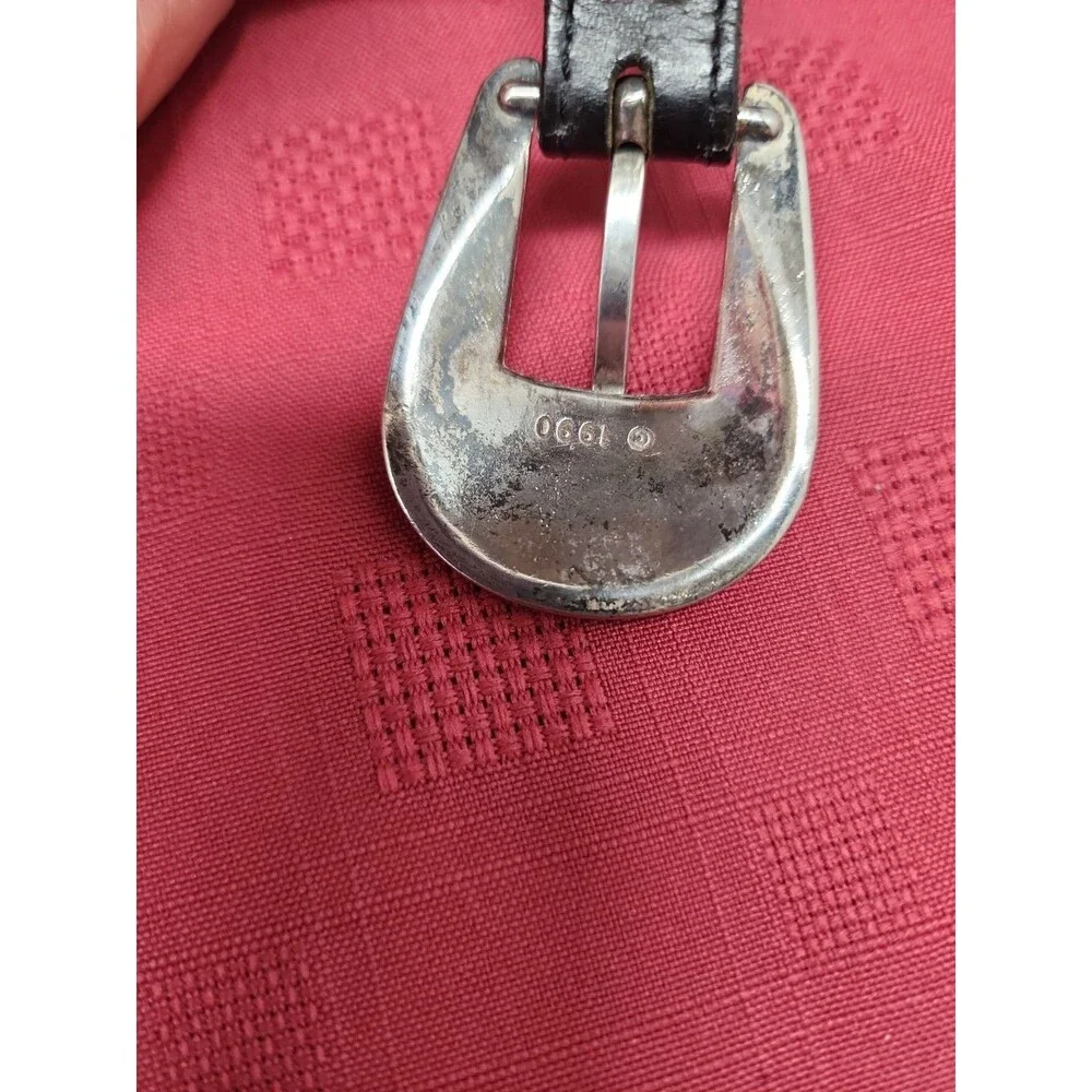 Vintage 1990 Silver Creek Concho Belt Nickel Plated Hardware Mens Size 36 USA